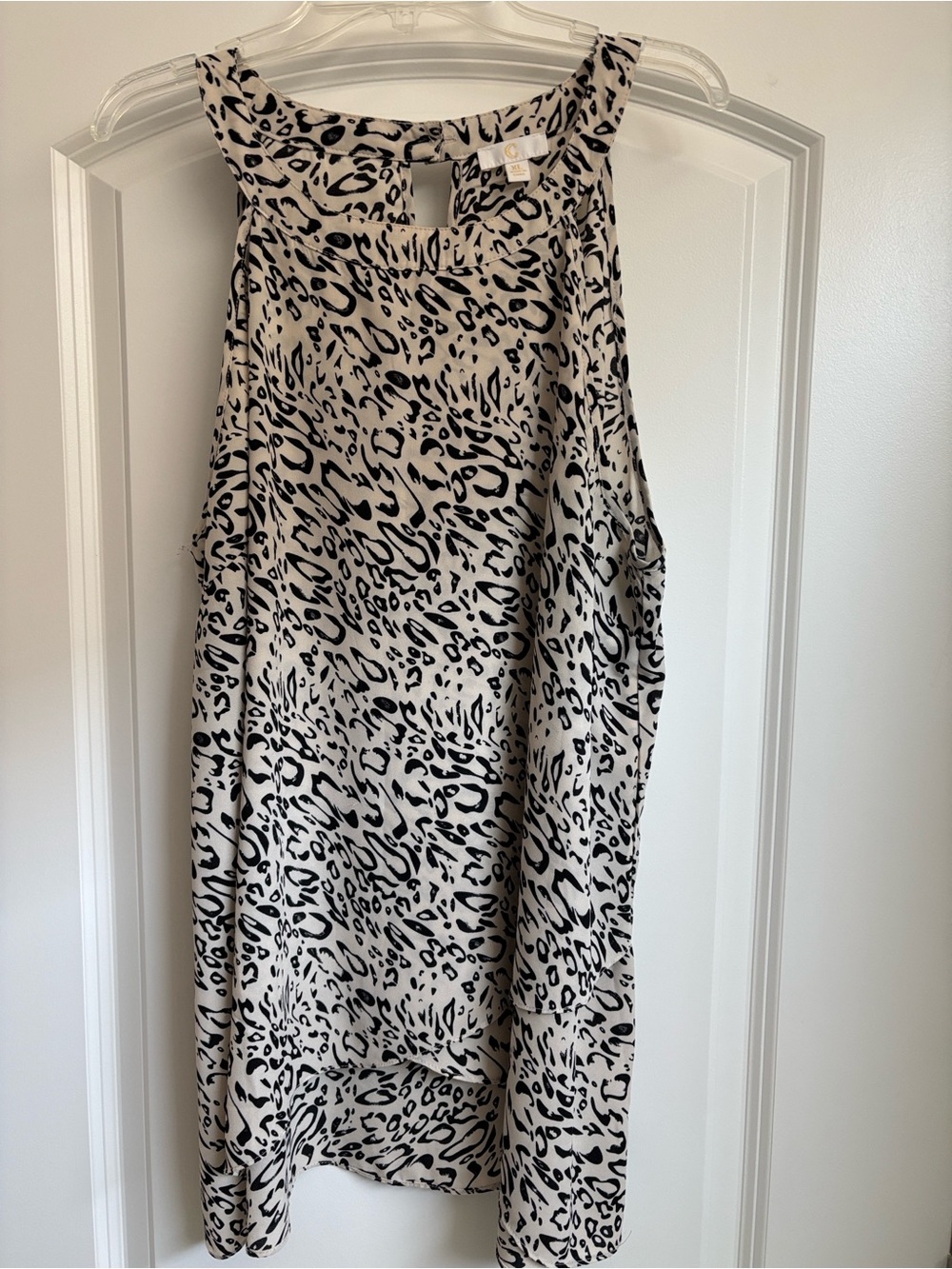 Animal Print Black and Cream Women's Top